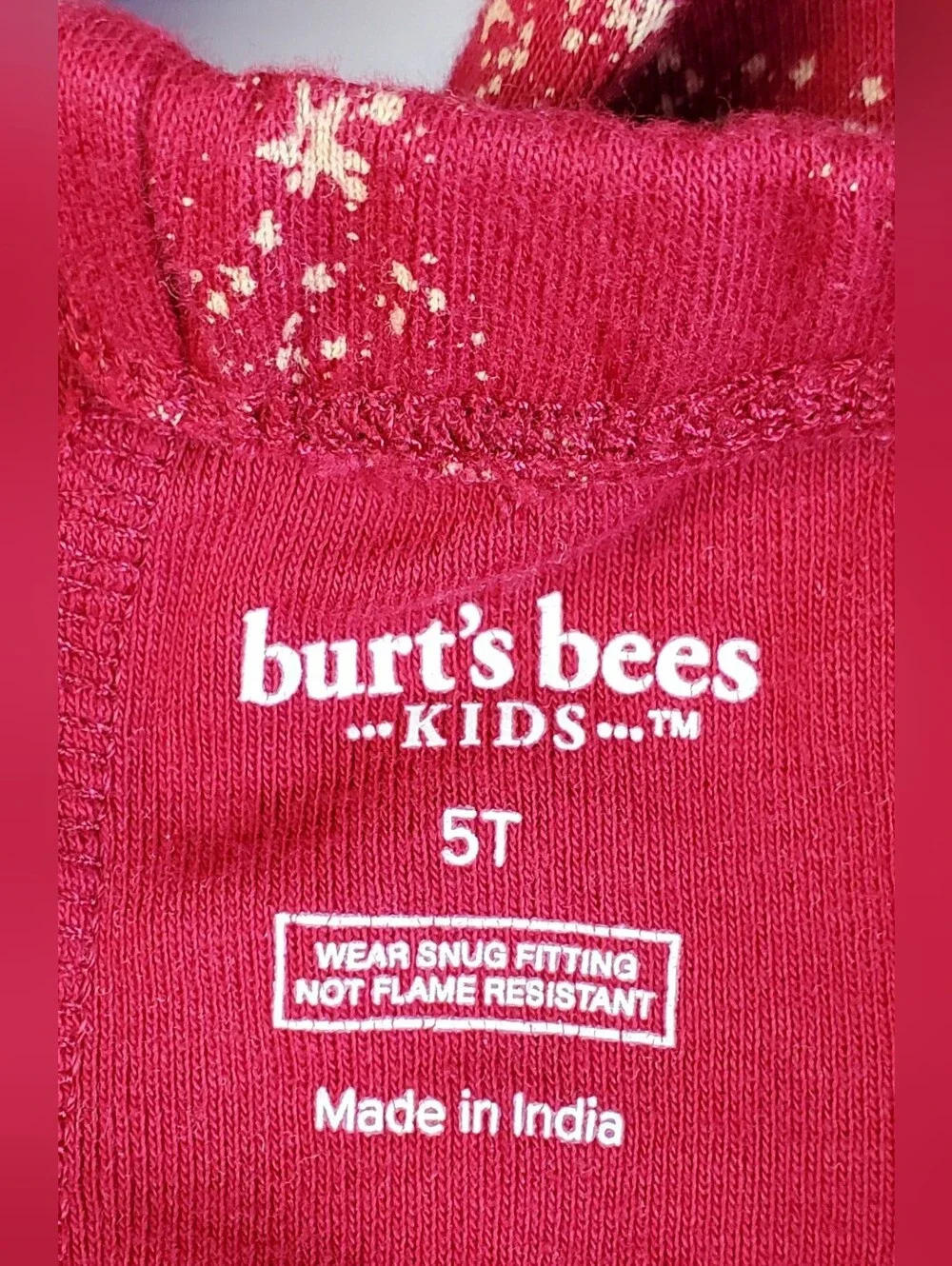 Burts Bees Kids Christmas Holiday Reindeer Pajamas 2-Piece - Size 5T - GUC